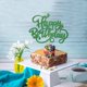 thumbnail image 3 of Cake Topper Crseniny Happy Birthday, cartulina verde con purpurina, 3 of 7