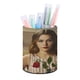 thumbnail image 1 of You Serie-theme Cylinder Pen Holder Pencil Organizer with Flannel Lining PVC Leather Material Cardboard Base for study work 10*8CM, 1 of 6