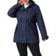 thumbnail image 4 of Agnes Orinda Chaqueta Anorak con Capucha para Mujer Talla Grande Parka Utilitaria con Cremallera y Broches Cintura con Cordón Cortavientos con Bolsillos 1X Azul Marino, 4 of 6