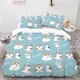 thumbnail image 1 of Cute Kitten Duvet Cover Pillow Case Mofusand Shark Cat Bedding Set Double Teen Gift Room Decor 3PCS set Bed Sheets, 1 of 5