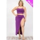 thumbnail image 1 of Conjunto De Dos Piezas De Top Corto Camisola Y Falda Larga Con Abertura Frontal En El Muslo Morado (talla Grande Para Mujer), 1 of 5