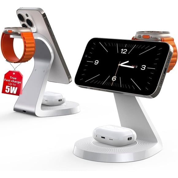 Base de Carga 3 en 1 LONGCONN MagSafe para iPhone, Apple Watch y AirPods