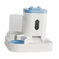 Magideal - Cuenco De Agua Para Perros Y Comida Para Gatos, Alimentador Automático 2 En 1 Para Mascotas, Conveniente Separación De Ropa Seca Y Húmeda, Alimentador Azul