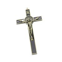 Magideal - Figura De Crucifijo Católico De Metal Para Decoración De Pared, Resistente Al Desgaste, Para El Hogar, Adorno Práctico, Cruz De Pared Para Puerta, Ven Bronce Negro