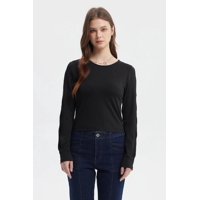Fashionspark - Polera Mujer Mangas Largas Calada Negro