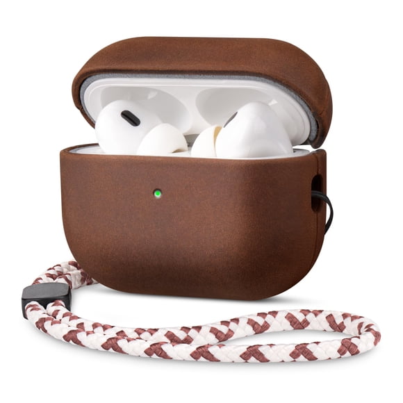 Funda de cuero RIXENY para AirPods Pro 3 con cordón de 16 cm