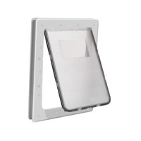 Ioensy - Puerta Para Perros De 2 Vías Montaje Con Solapa Ventana Segura Suministros Para Mascotas Pared Con Panel De Cierre 38.6X52X5Cm