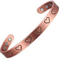 Genérico - Pulsera Cobre Corazones 6 Imanes Artritis