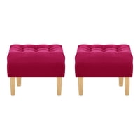 Bodevir - Set Pouf Wood 1C Felpa 05 Burdeo
