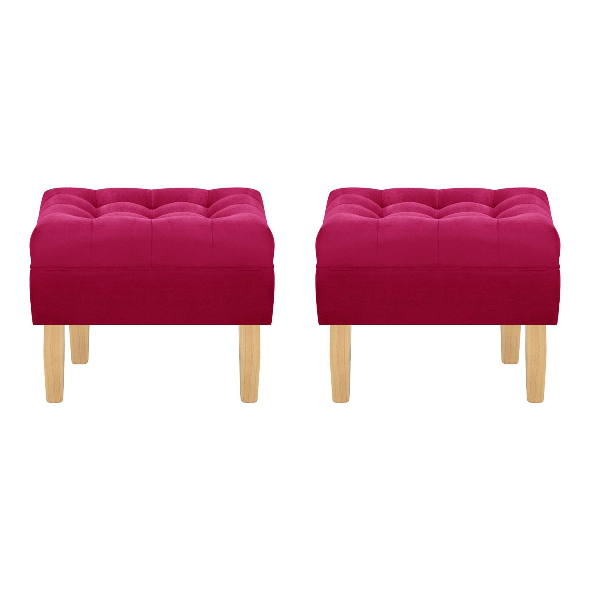 Bodevir - Set Pouf Wood 1C Felpa 05 Burdeo