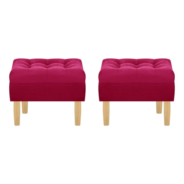Set Pouf Wood 1c Felpa 05 Burdeo