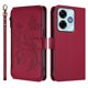 thumbnail image 2 of Funda Cartera Mariposa para [Xiaomi Redmi 13 4G/5G] con Soporte y Cremallera Rojo, 2 of 6