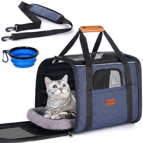 Transportadora para gatos Morpilot 46 × 32 × 36 cm, hasta 9 kg, plegable