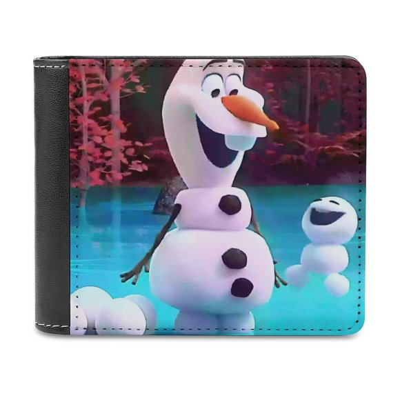 Olaf Cartera de Cuero PU para Hombres, Tarjetero Bifold Delgado, Cartera Minimalista de Cuero Sintético Suave
