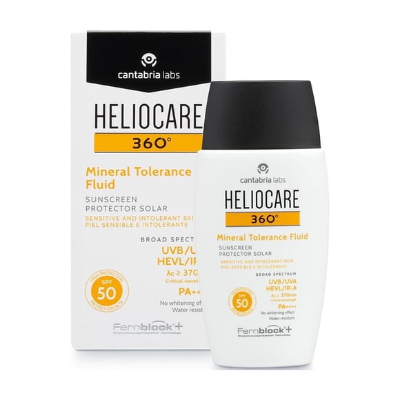 Protector solar Heliocare 360, líquido de tolerancia a minerales, SPF 50+, 50 ml