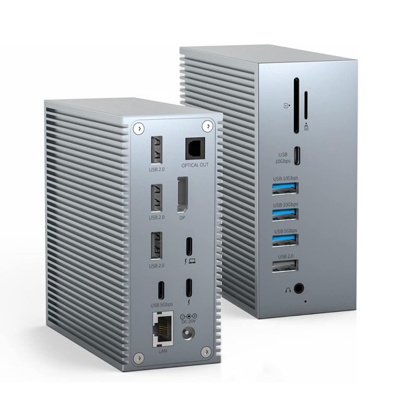 Estación de acoplamiento Thunderbolt 3 Tiergrade 18 en 1 8K DP 1 Gbps