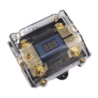 Magideal - Pantalla Led Digital De Voltaje Para Audio De Automóvil, Bloque De Distribución Con Cubierta A Prueba De Polvo De 1 Entrada Y 2 Salidas, Portafusibles