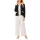 thumbnail image 2 of INSPIRE CHIC Chaqueta de Punto con Botones para Mujer, Cuello Redondo, Ribete en Contraste, Manga Larga, Talla 2XL, Negro, 2 of 5