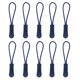 thumbnail image 2 of 10 unids cremallera de plástico zip pull pulller slider para bolsas de ropa azul oscuro, 2 of 3