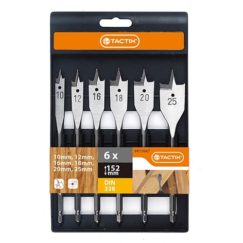 Tactix - Set De Brocas Paleta Para Madera 6 Piezas