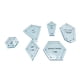 thumbnail image 1 of 300pcs Coser Fácil Mini Patchwork Acolchado Plantillas 6 Formas Regla Plantillas, 1 of 3