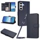 thumbnail image 1 of Funda Cartera Trébol para Samsung Galaxy S24 FE con Ranuras Tarjetas y Carga Inalámbrica Azul oscuro, 1 of 6