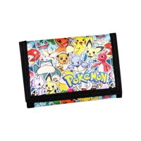 Cartera Pokémon Para Niños Y Niñas, Monedero Triple Para Niños, Carteras De Lona Y Velcro Con Cremallera, Monedero Y Tarjetero, Con Charizard Y Pikachu, Grandes Regalos