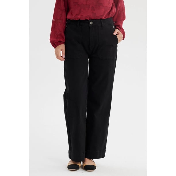Jeans Mujer Clásico Calce Recto Negro