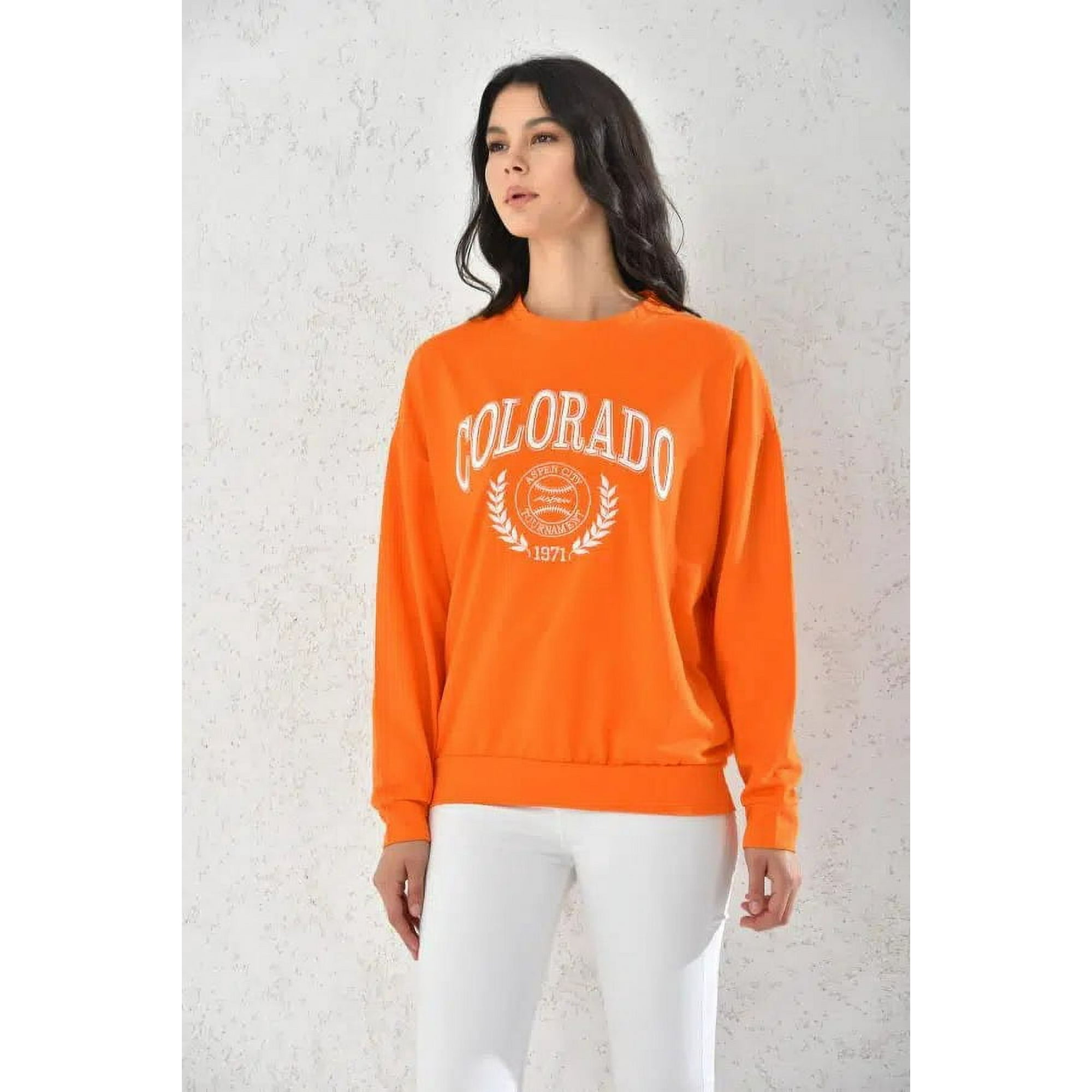 Home Fashion - Poleron Colorado Manga Larga Mujer Naranjo Talla Unica