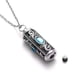 thumbnail image 1 of Collar relicario cenizas o recuerdos cilindrico vintage cristal azul, 1 of 3