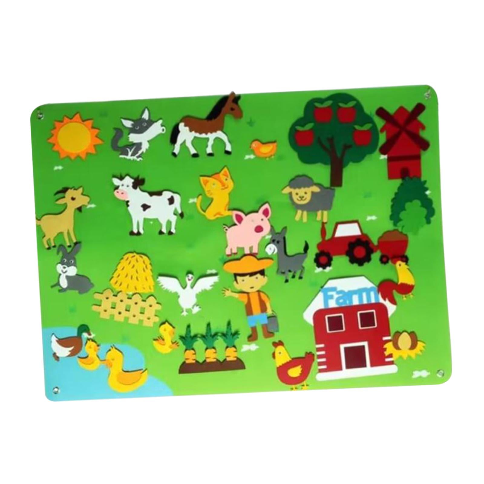 Bothyi - Tablero Ocupado De Fieltro, Juguete Educativo De Aprendizaje Para Jardín De Infantes, Granja De Viaje Para Niños Pequeños