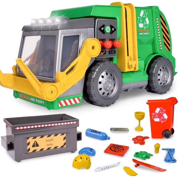Camión de basura Toy Maxx Action Maxx Recycler con accesorios