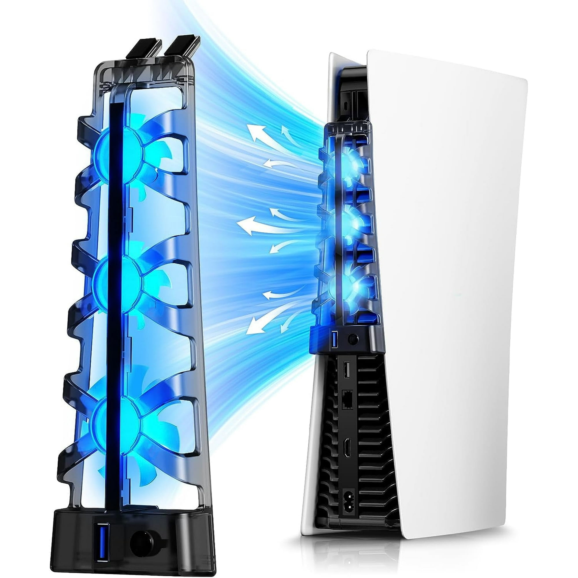 Ventilador De Enfriamiento Aaronmei Para Ps5 Con Luz Led Negro