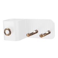 Ioensy - Soporte Para Secador De Pelo Montado En La Pared Con Gancho De Enchufe Para Gabinete De Inodoro Doméstico Blanco