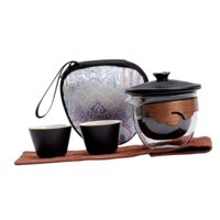 Bothyi - Juego De Té De Viaje Con Estuche De Transporte Tetera Kung Fu Para Fiestas Viajes Familiares Negro