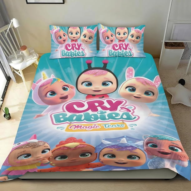 Bebés Llores Bebé Conjunto de sábanas temático, trío de piezas, cómodo y amigable con la piel, diseño único, regalo de decoración para el hogar para familiares, amigos y fans,173cm *218cm