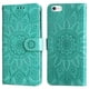 thumbnail image 2 of Funda tipo cartera FOXDOCK para iPhone 6/6s , diseño girasol en relieve, cuero PU, cierre magnético, soporte y tarjetero, 2 of 5