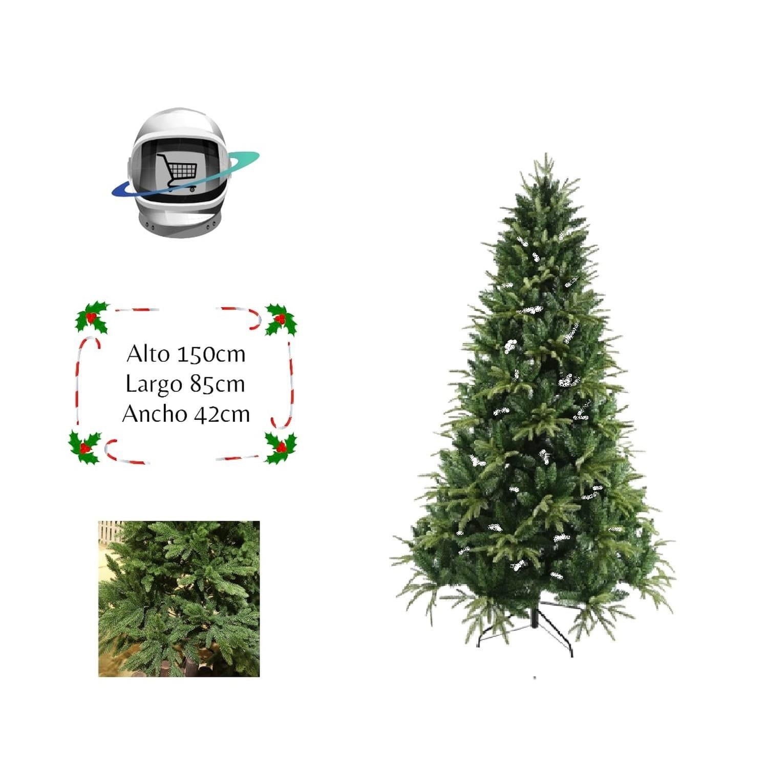 Bigbamspace - Arbol De Navidad 150cm Hojas Ramas Bicolor Suave Verde