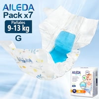 Pañales Infantiles Desechable Aileda Tamaño Grande G Total 126 Unidades Para 9-13Kg Paquete Fácil De Llevar Género Sin Género