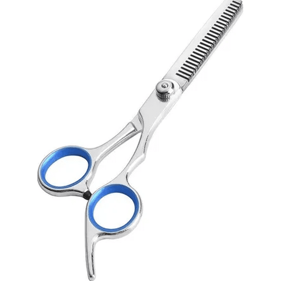 Tijera corte pelo profesional entresacadora color azul