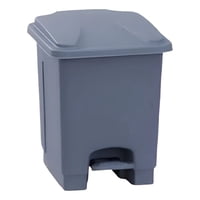 Basurero 15 Lts Luster Gris Con Tapa Y Pedal