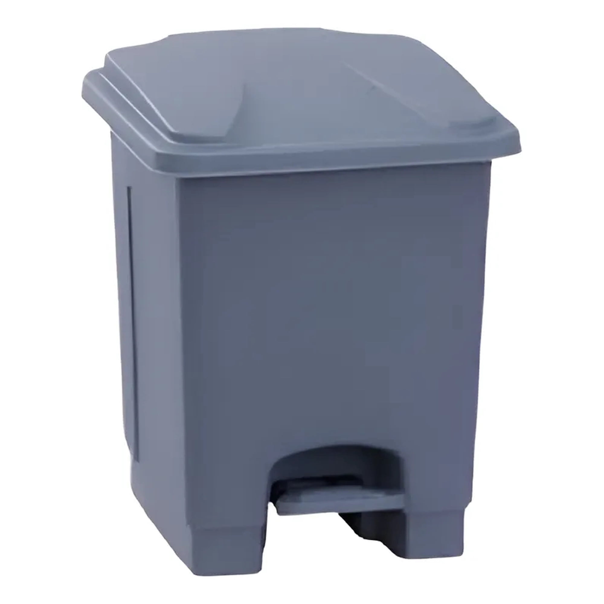 Basurero 15 Lts Luster Gris Con Tapa Y Pedal