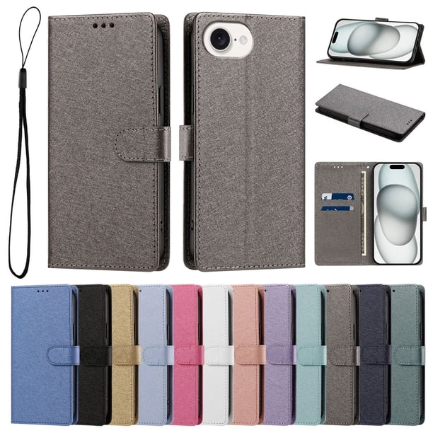 Cartera Protectora para iPhone 16e/iPhone 17e con Soporte, Gris