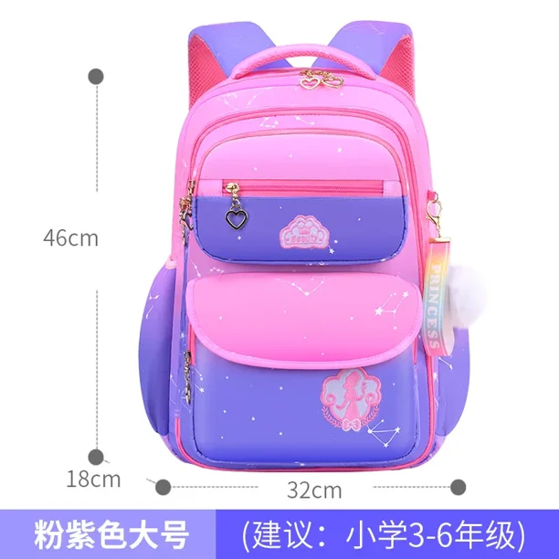 New Orthopedic Primary School Bags for Girls Gradient Color Grades Children's Backpack Large Capacity Kids Rucksack Mochila 2024