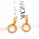 thumbnail image 2 of Aros Doble Círculo, Cintillo de Circonitas, Plata 925 enchapada en Oro 14K, 2 of 4