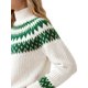 thumbnail image 5 of INSPIRE CHIC Suéter Fair Isle para Mujer Cuello Alto Vintage Casual Manga Larga Talla Grande Beige, 5 of 6