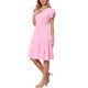 thumbnail image 4 of INSPIRE CHIC Vestido de Verano con Capas para Mujeres Cuello en V Línea A Fluyente Vestidos a la Rodilla L Rosa, 4 of 6