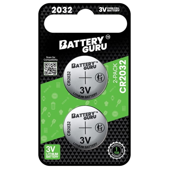 Battery Guru CR2032 3V (2 unidades) para llave del coche