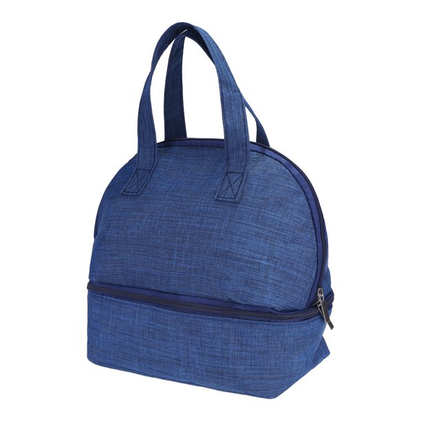 Bolsa de almuerzo para mujeres y hombres, bolsa aislante, bolsa de mano linda, caja de almuerzo de gran capacidad, bolsa enfriadora para trabajo, viaje, picnic azul marino 9.1*5.9*9.4in