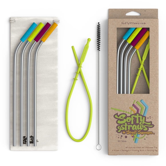 Pajitas reutilizables de acero inoxidable Softy Straws